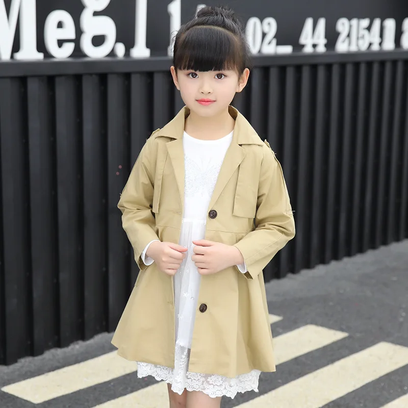 Niña abrigos y chaquetas 2018 primavera larga chaqueta niñas niños ropa 4 5 6 7 8 9 10 11 Manteau Enfant Fille|Chaquetas y abrigos| - AliExpress