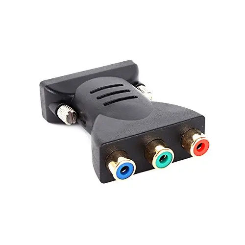 New DVI I Male To 3 RCA Female Component AV Connector Converter Adapter