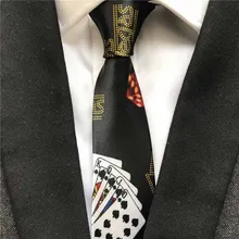 Галстуки уникального дизайна с рисунком покера, галстуки из полиэстера