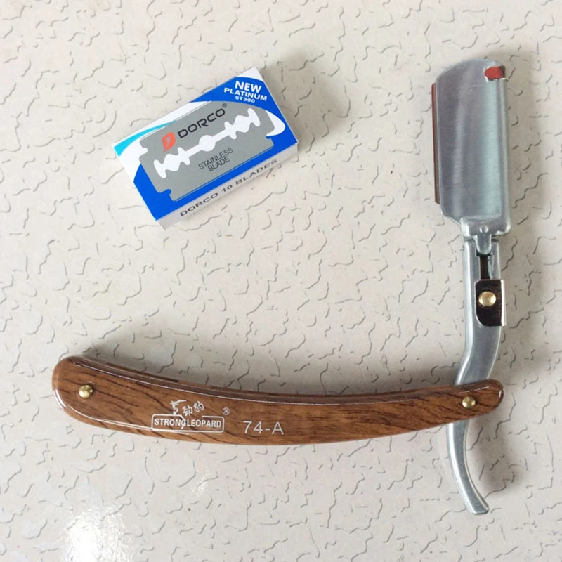 

Professional Old Manual Barber Razor Knife Send 10pcs Razor Blade Scratching The Eyebrows,Beard,Hairy Shaving and Hair Removal