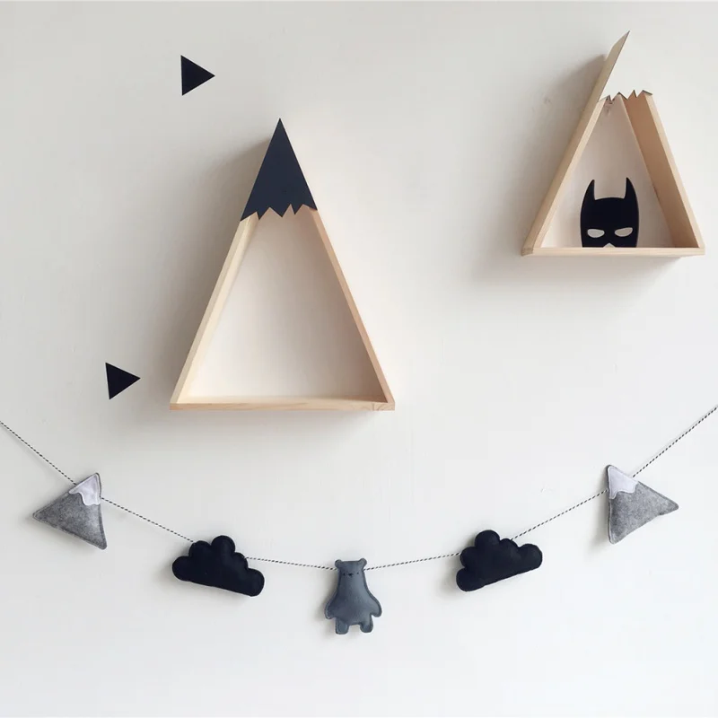 New Nordic Felt Fabric String Cloud Garland Party Banner Kids Room Hanging Wall Decor Tent Bed Mat Baby Shower Bunting Ornament