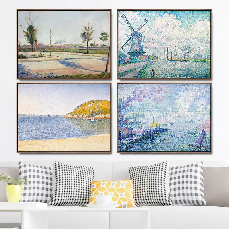 

Home Decoration Art Wall Pictures Fro Living Room Poster Print Canvas Paintings French Paul Signac Landscape 6