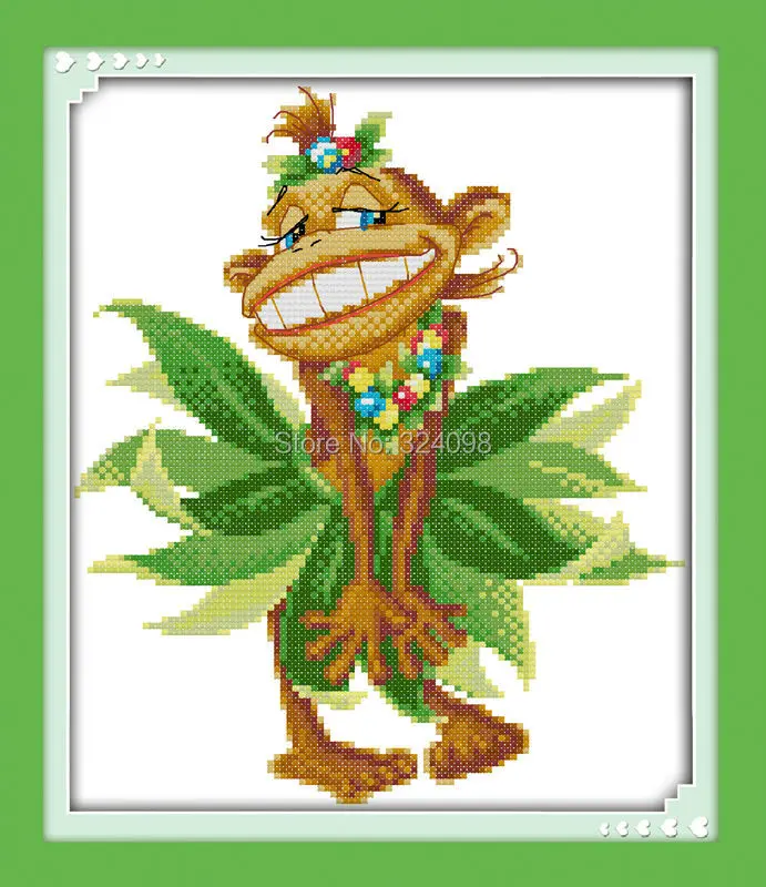 

Wholesale Needlework,Stitch,14CT Cross Stitch,Sets For Embroidery Kits,Funny Monkey Patterns Counted Cross-Stitching