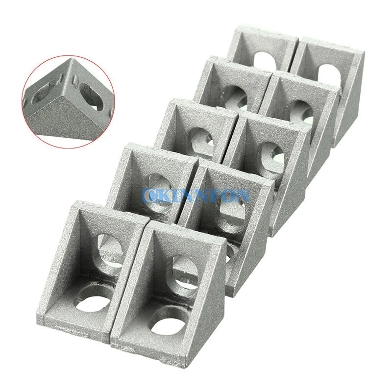 

DHL 2000PCS 20*20 mm Aluminum 90 Degree L Shape Corner Joint Brace Right Angle Bracket (Color: Silver)