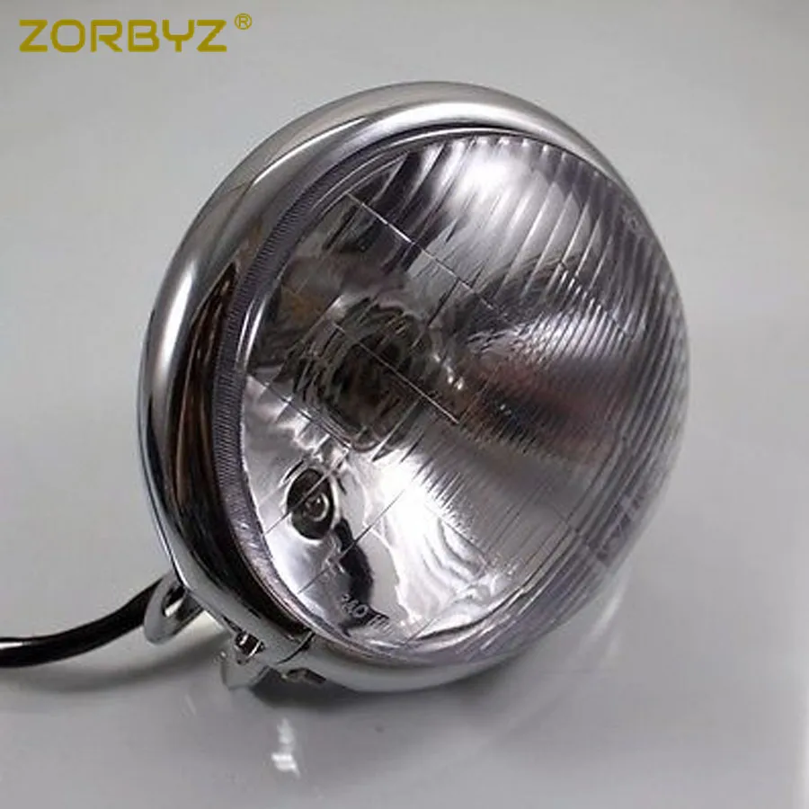 ZORBYZ мотоциклетные Хромированные Металлические ретро E4 галогенные фары подходят