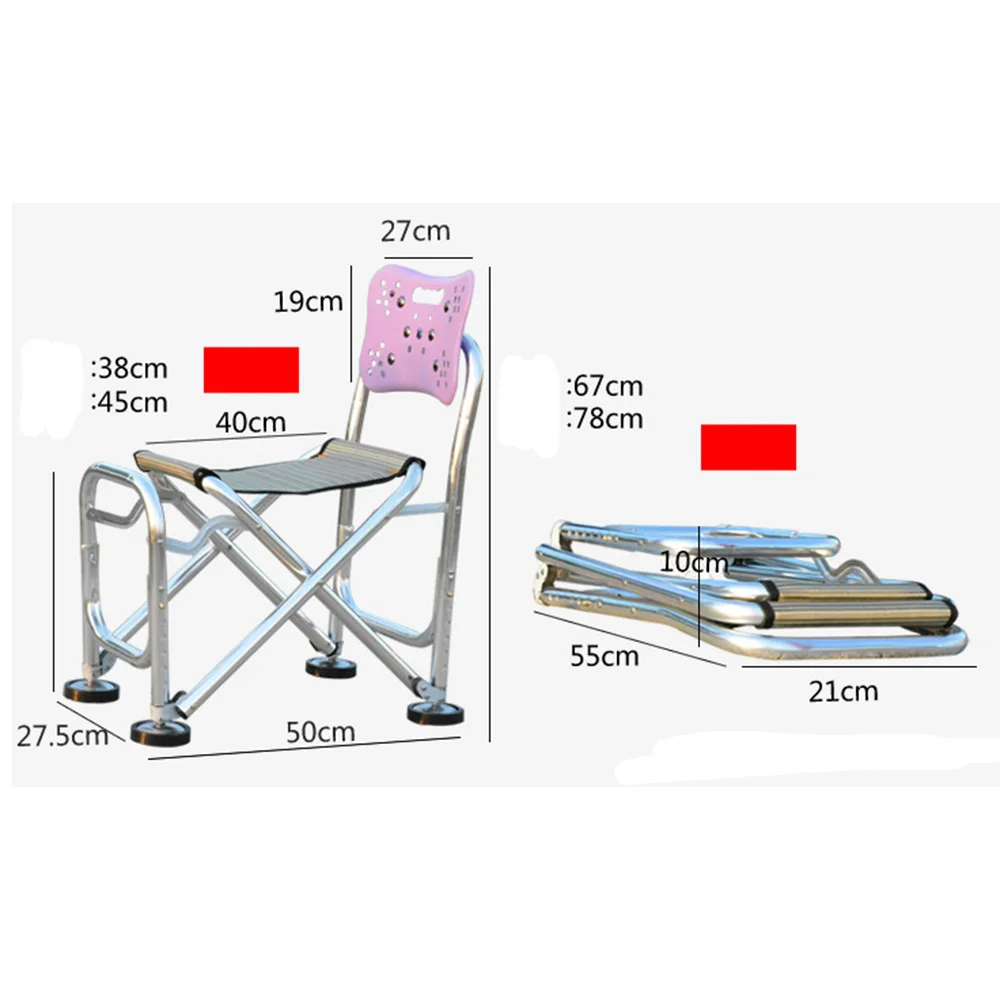 2 шт. Алюминий сплав складной Рыбная ловля стул Полный Магнитный приманки стул многофункциональный