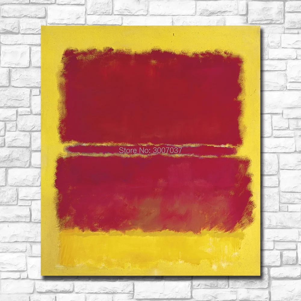 

100% Handmade Painting For Living Room Abstract Mark Rothko Yellow and red Canvas Art Home Decor Modern No Framed Oil Painting