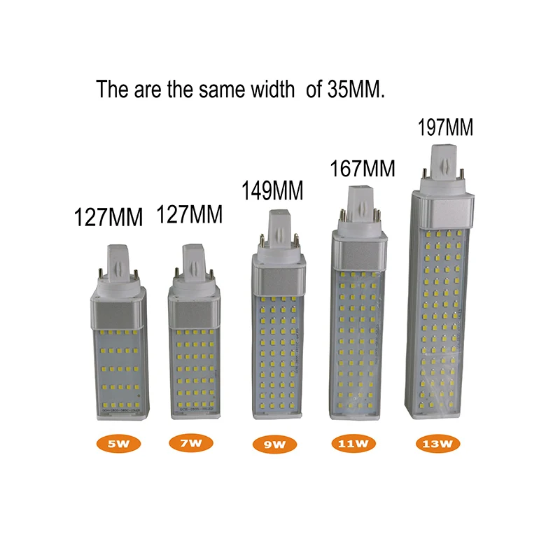 Компактная светодиодная лампочка G23 G24 E27 13 Вт 2 контактный CFL замена Светодиодная