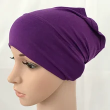 Модальный хлопок однотонный цвет Внутренняя крышка бинты мусульманские подшарфы хиджаб