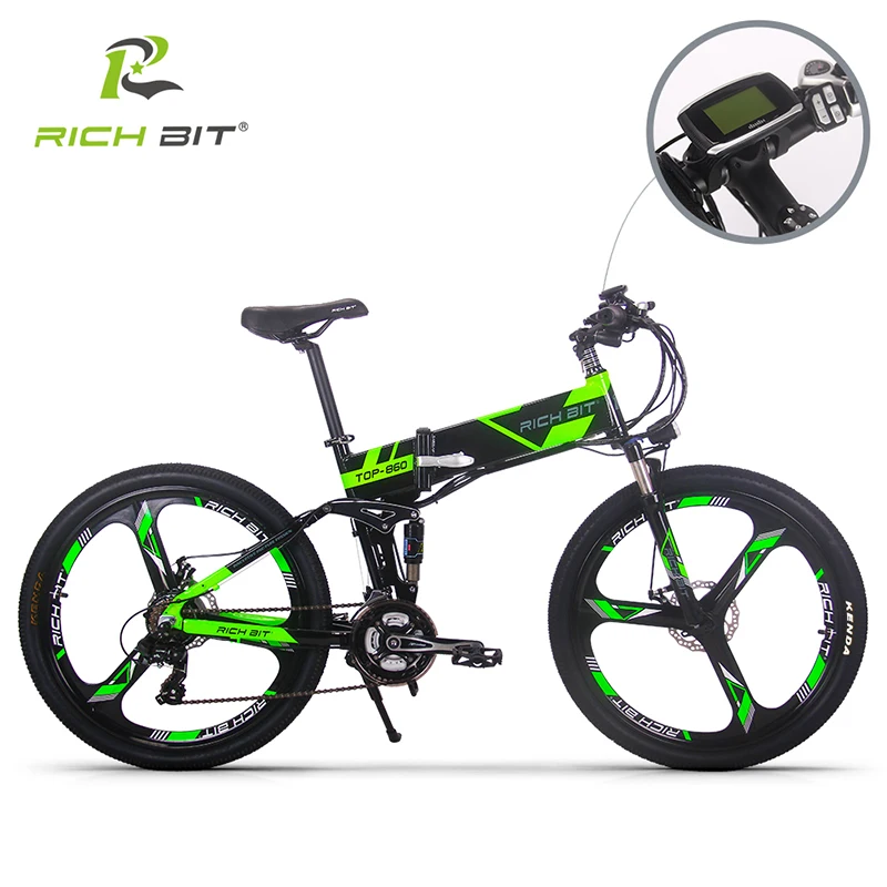 Bicicleta eléctrica de montaña de bicicleta eléctrica de RT-860 bits 36 V * 250 W 12.8Ah batería de litio EBike en el interior de Li- batería ebike