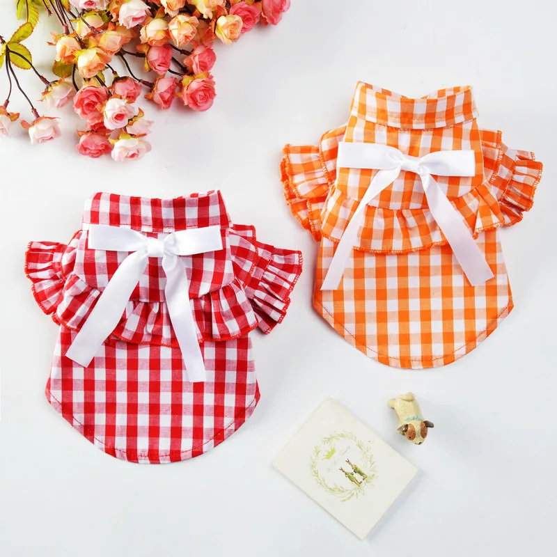 

2019 Spring and Summer New Breathable Dog Clothes Cat Shirt Princess Skirt Thin Pet Supplies Factory Direct Selling