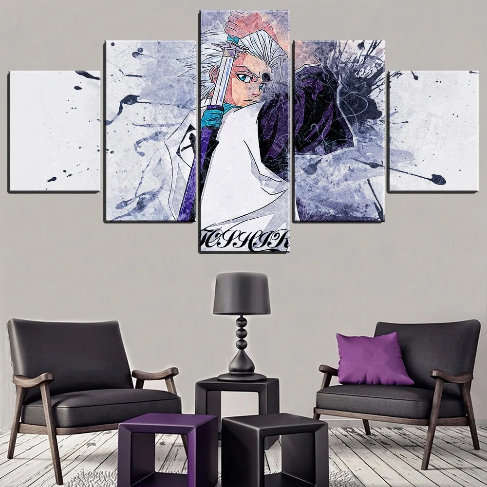 

Modular Framework Picture 5 Pieces Anime Bleach Toshiro Hitsugaya Poster For Boys Room Wall Decorative High Quality Canvas Print