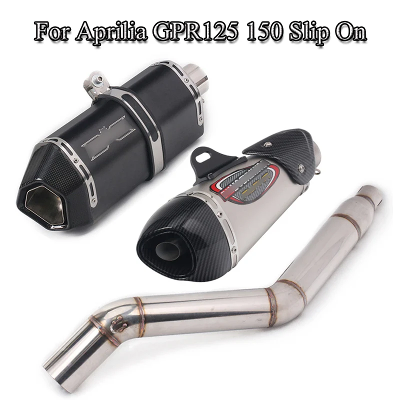 

GPR125 GPR150 Exhaust Pipe Muffler Mid Link Tube Exhaust System Pipe Escape Modified Slip On for Aprilia GPR125 150 Stoocer