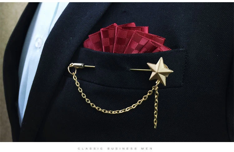 Новая мода Корейский мужской алмаз металлический галстук жениха свадебное платье воротник эксклюзивный галстук звезда брошь набор