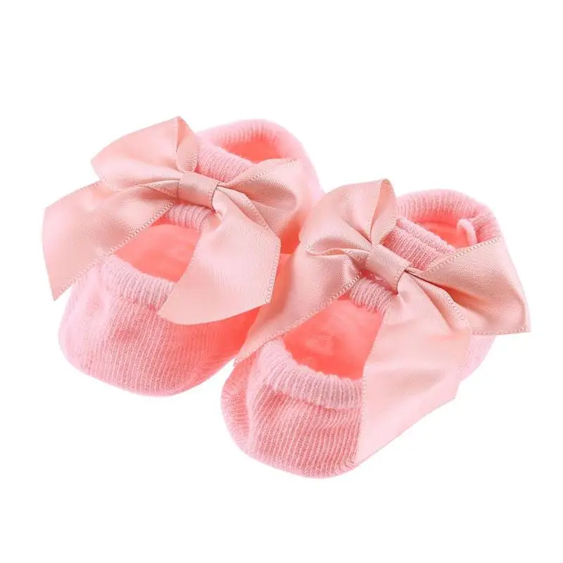 3 пары/партия, бант для маленьких девочек с цветами, носки мягкие хлопковые нескользящие носки-тапочки для новорожденных, комплект для малышей, для ног