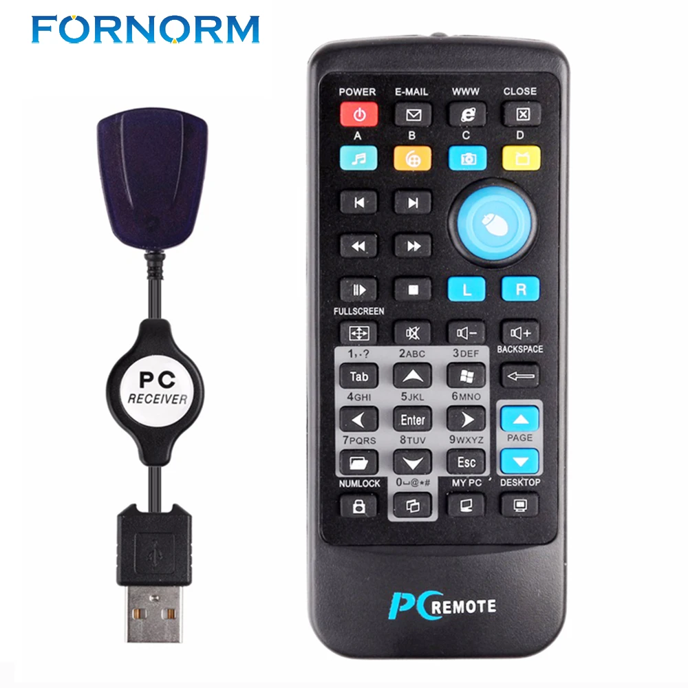 

Fornorm Wireless PC Remote Control Media Center USB Controller Fly Mouse Remotes for Windows 7 8 10 Vista XP