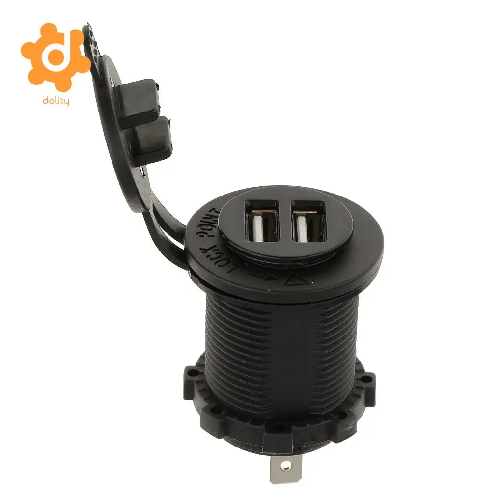 12V 5V 4.2A Dual USB Charger Socket for Motorcycle Boat Car Truck ATV Over-heated protection Waterproof cap cover