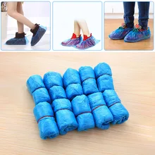 Домашние грязестойкие водонепроницаемые бахилы оверshoes дождевые Чехлы для обуви пластиковые одноразовые бахилы 100 шт