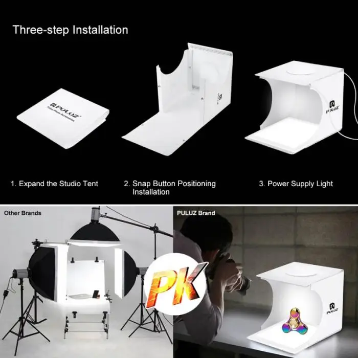 Светодиодный свет без тени для фотосъемки лампа подушечка педали+ студийная съемка палатка Мягкая коробка набор DOM668