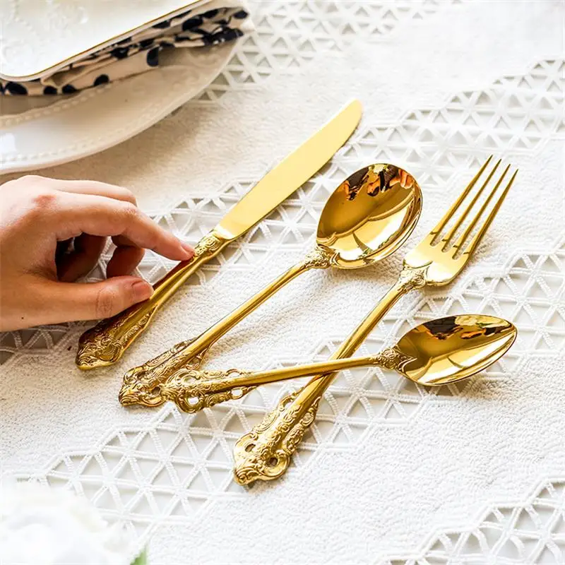 Vintage Western Gold Plated Cutlery (13)