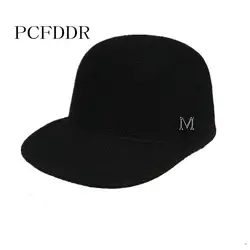 Pcfddr Новый шерсть шляпа смешанный черный ясень Бейсбол Кепки шить Конный шляпа
