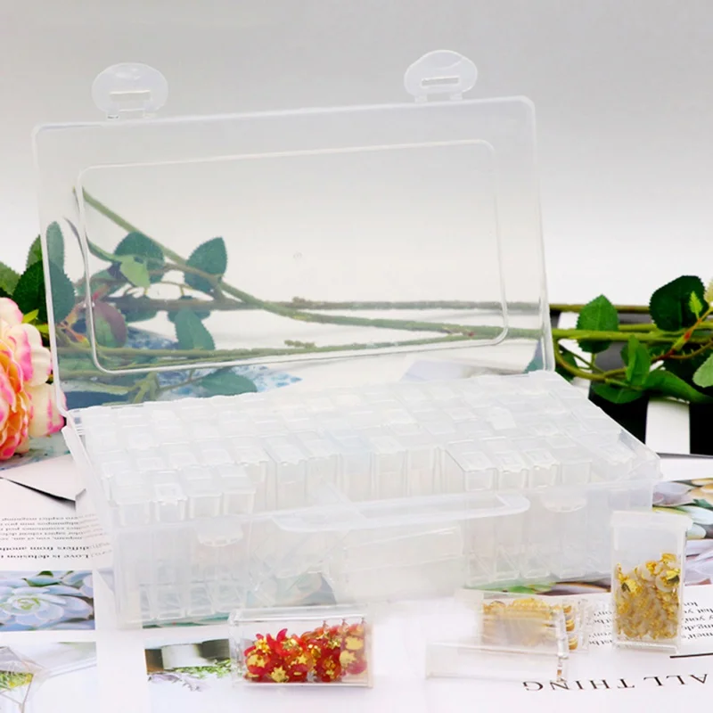 

10/24/64 Grid Diamond Embroidery Diamond Painting Tool Diamond Transparent Plastic Storage Box Jewelry Drill Storage Box Gift