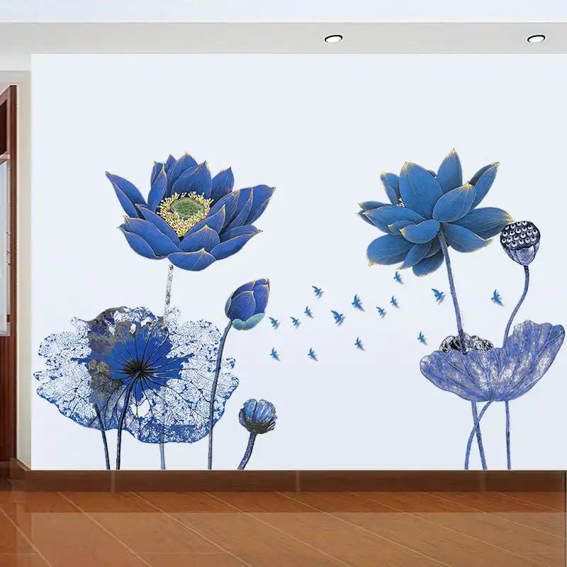 ビンテージポスター青蓮の花の3d壁紙ウォールステッカー中国スタイルdiy創造リビングルーム寝室のホームインテリアアート Wall Stickers Aliexpress ビンテージポスター青蓮の花の3d壁紙ウォールステッカー中国スタイルdiy創造リビングルーム寝室のホームインテリアアート Wall Stickers Aliexpress