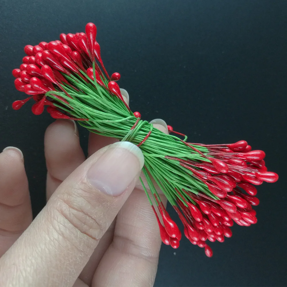 109 40 De Réduction100 Pièces étamines Fleur Rouge Bricolage Perle étamines Fleur Pistil 4mm étamines Floral Boîte De Mariage Décoration étamines