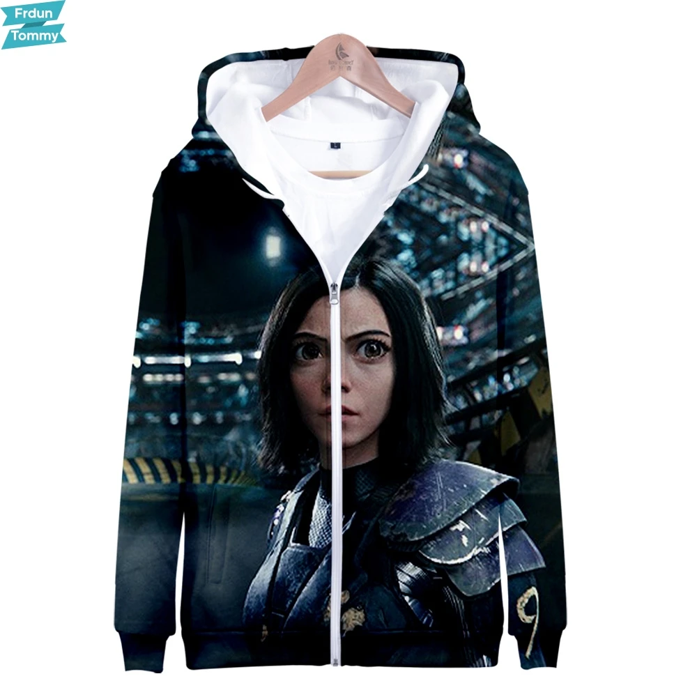 Alita Battle Angel 3D толстовка на молнии с принтом в западном стиле для женщин