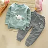Kids Clothing Sets Baby Boys Girls Cartoon Elephant Cotton Winter Children Clothes T-Shirt+Pants Suit ► Photo 2/6