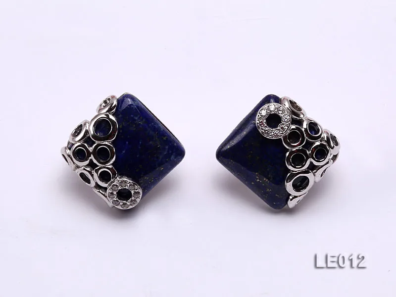 

Beautiful 17x17mm Blue Lapis Earrings,S925 Sterling Silver Perfect Women Gift Wedding Birthday Mother Day Jewellery