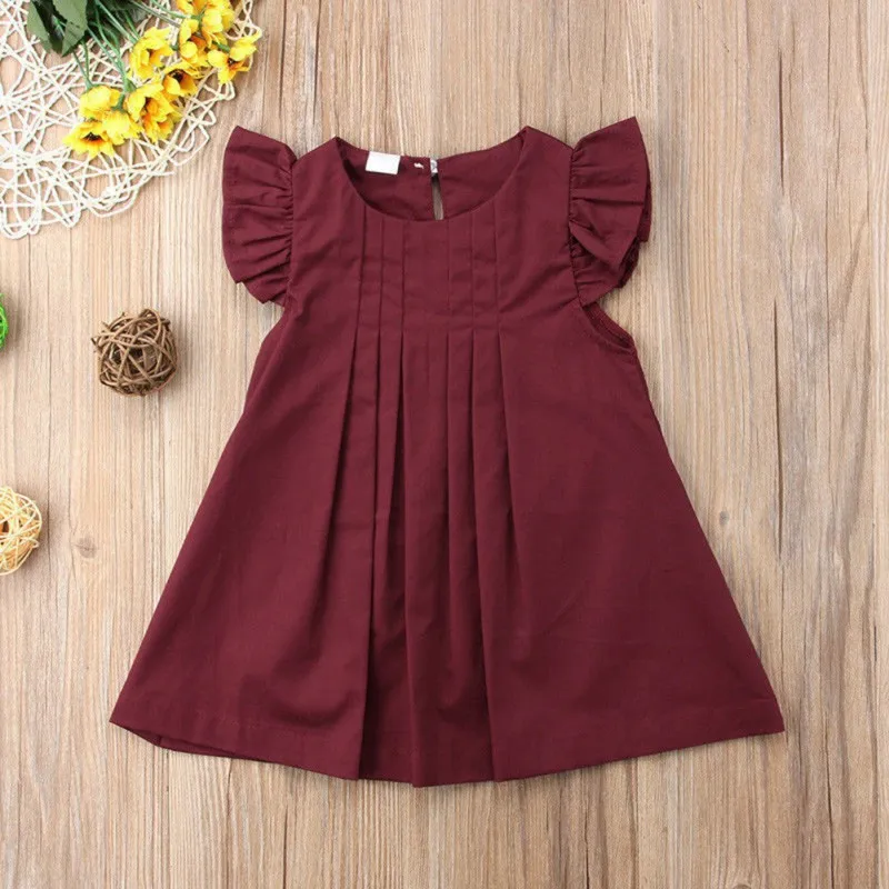 Baby Dress Vintage pastoral Style Baby Girls Pattern Flare Sleeve Dress Kids Toddler Pageant Sundress 0-2T Toddler Girl Clothes - Цвет: J