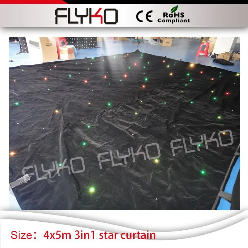 

14ft high*17ft width led star drop curtain wedding bar concert show rgb led curtain lights star curtain