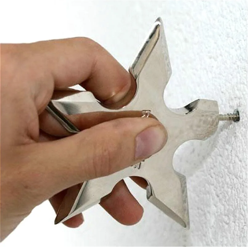 Creative Silver Stainless Steel Ninja Dart Hook Hangers Key Wall Holder Home Decoration Accessories Ornament Metal Coat Hooks