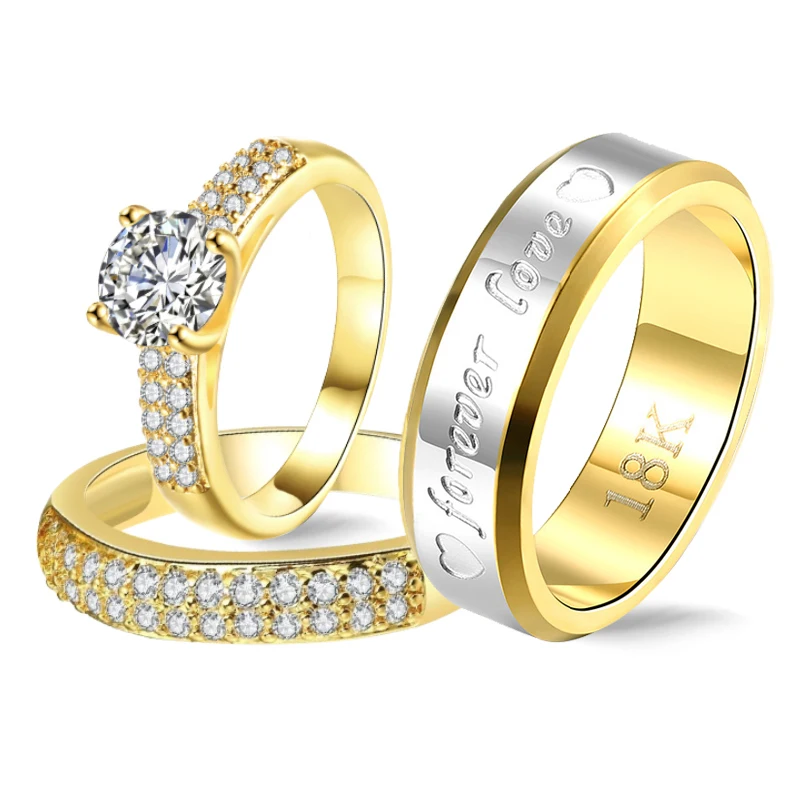 

Luxury Couple Rings Luxury Crystal Statement Cubic Zircon Ring for Girl Stainless Steel for Boy Promise Rings Forever Love 2019