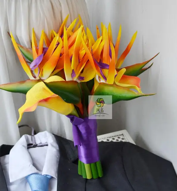 artificial flowers pu bird paradise strelitzia reginae for wedding paper bird of paradise flower