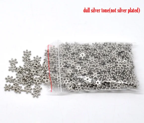 

Free Shipping 450pcs Silver Tone Christmas Snowflake Spacer Beads Findings 7mm Jewelry Findings J0453