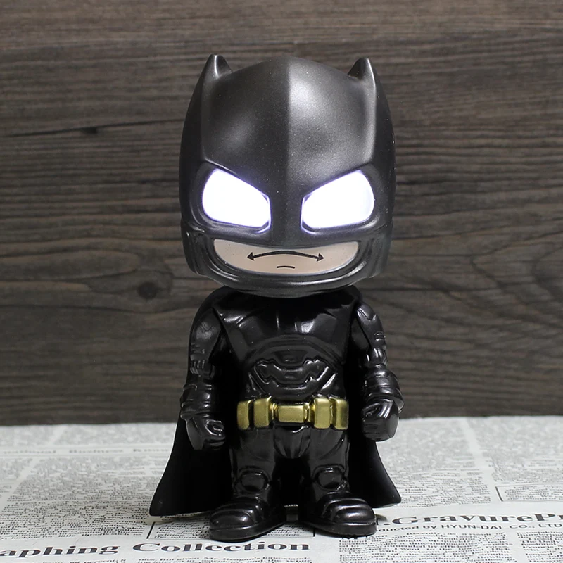 

(Presented a Metal Keychain) Batman vs Superman LED Eyes Batman action figure Kryptonite Armour Batman Kids classic toys