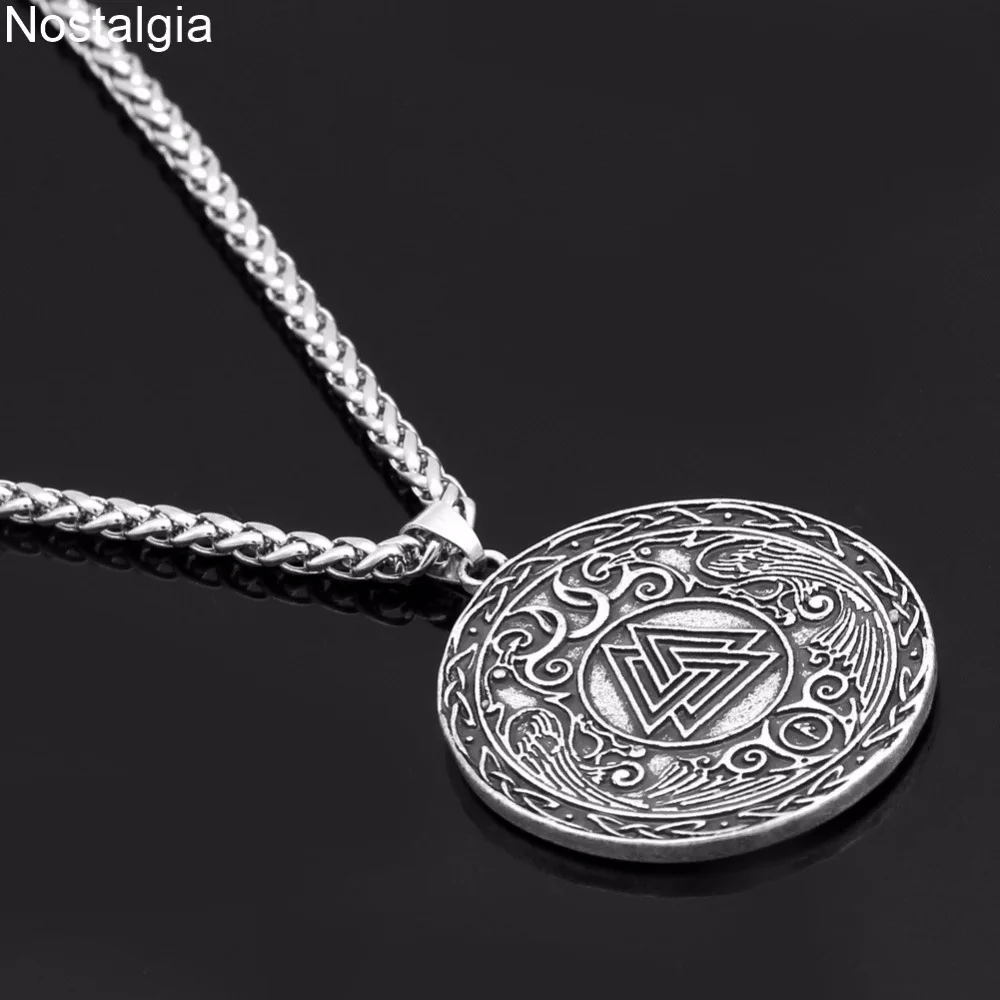 Ностальгия Odins Ворон Valknut Amulet скандинавский норвежский подвеска цветок жизни с