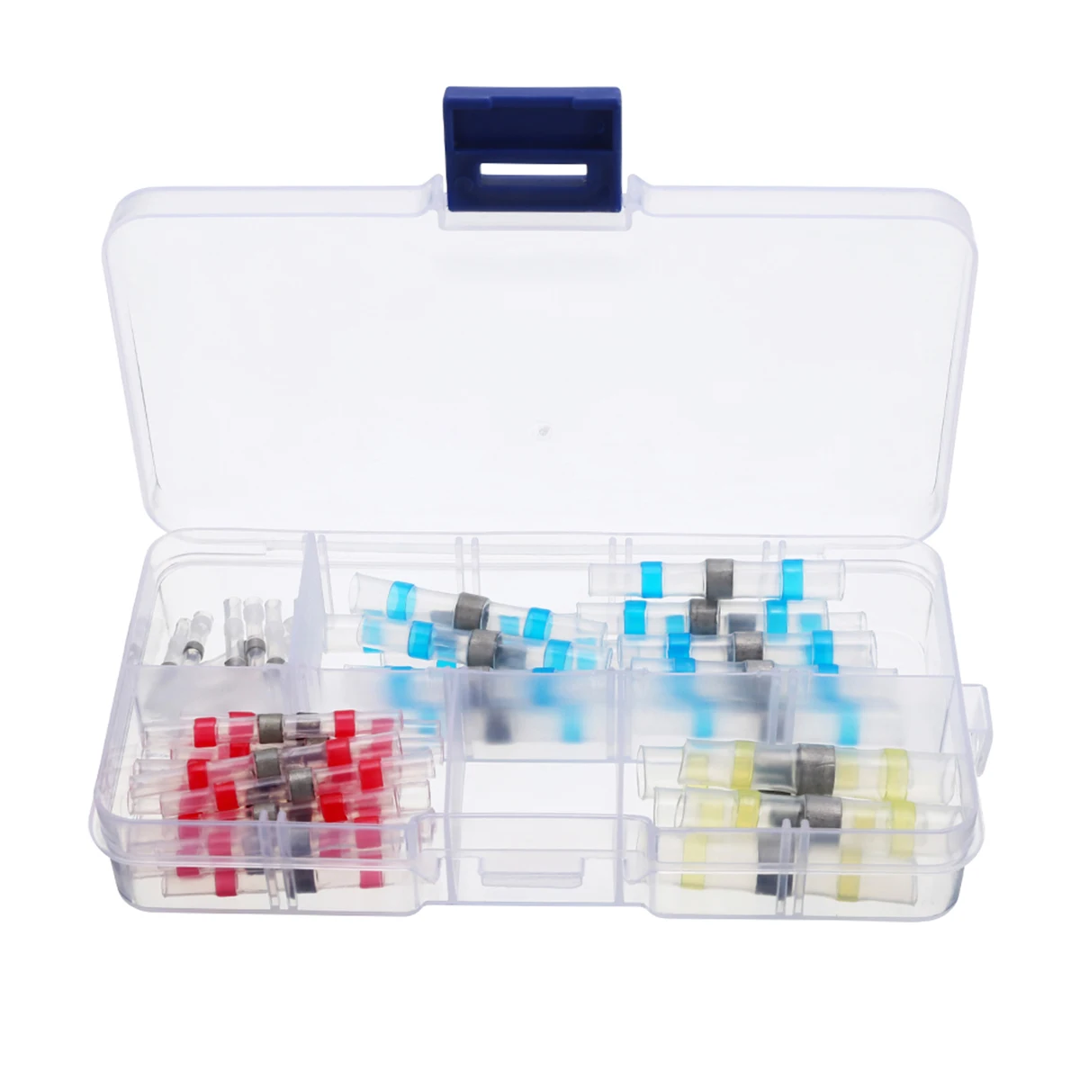100Pcs Mixed Heat Shrink Sordering Terminals Solder Sleeve Tube Electrical Wire Splice Butt Connectors Kit with Box