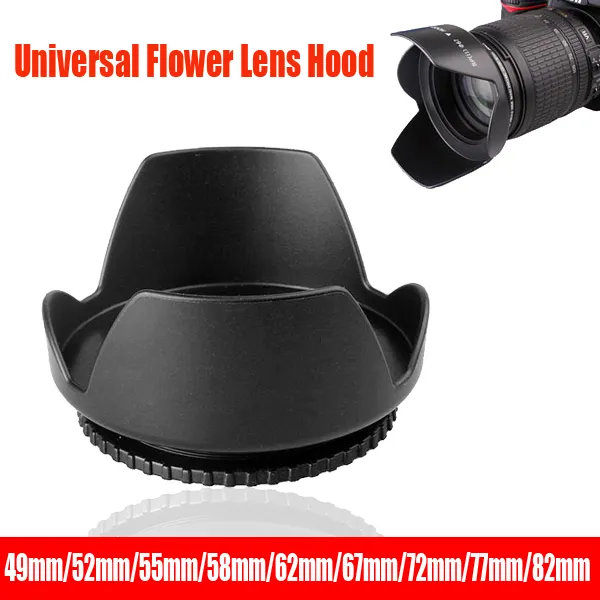 Universal Lens Hood 49mm 52mm 58mm 55mm 62mm 67mm 72mm 77mm 82mm Screw-in Tulip Petal Flower Filter Thread Camera Lente Protect