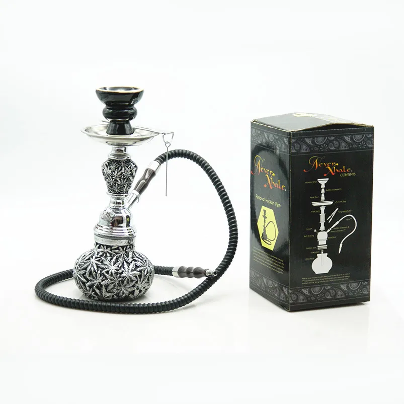 1Pc Durable Black Metal Tobacco Hookah Resin Leave Shape Smoking Pipe Shisha Nargile Spice Herb Hookah