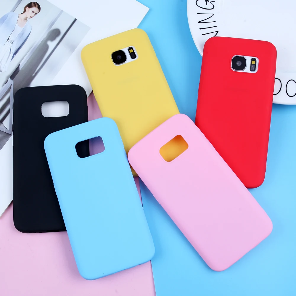 

Candy Colorful Case For Samsung Galaxy A5 A3 A7 2018 2017 S10 Lite Pro S8 S9 Plus Silicone Phone Cover Matte Back Luxury Cases