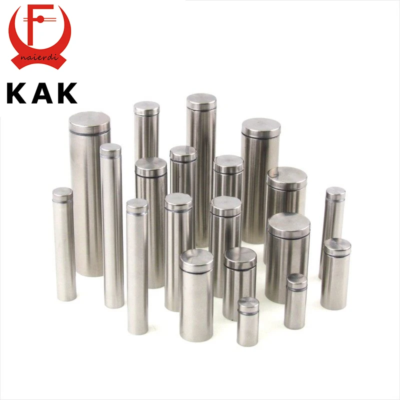 

10PCS KAK Glass Fasteners 25mm Stainless Steel Acrylic Advertisement Standoffs Pin Nails Billboard Fixing Screws Hardware
