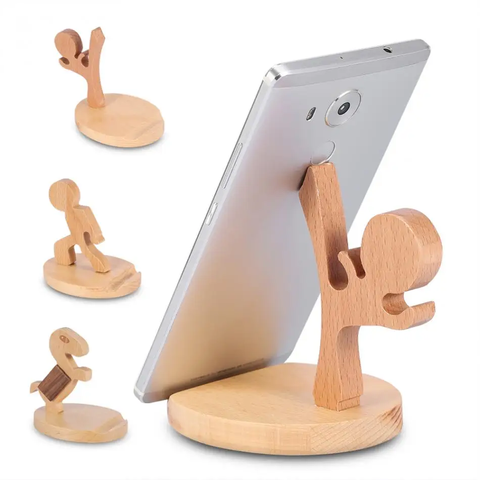 

VBESTLIFE Wooden Animal Anti-skid Lightweight Phone Stand Holder For All Mobile Phones Tablet Pad for iphone