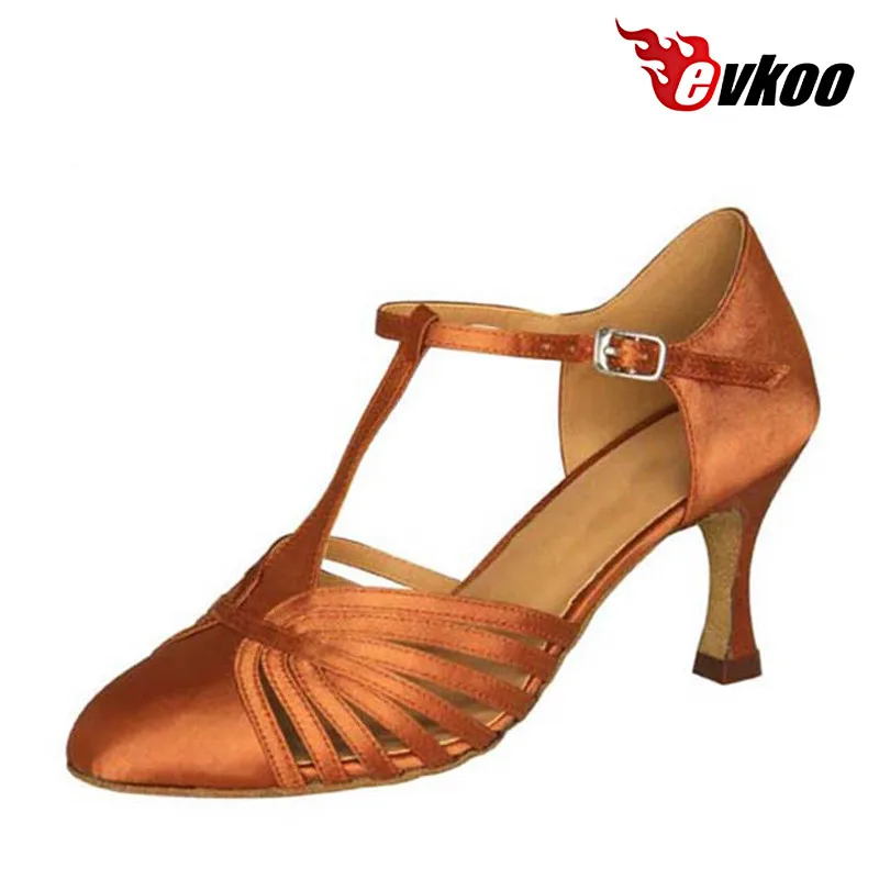 Evkoo/танцевальная обувь для женщин, 6 цветов на выбор, размеры США 4-12, танцевальная обувь для латинских танцев на каблуке 7 см Женская обувь на заказ Evkoo-026