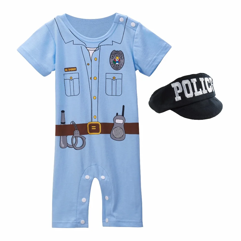 Buy 2PCS Baby Boy Police Costume Romper Infant Set