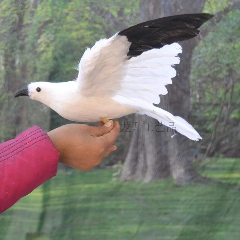 simulation Seagull toy foam&fur handicraft seagull bird model about 30x20cm 