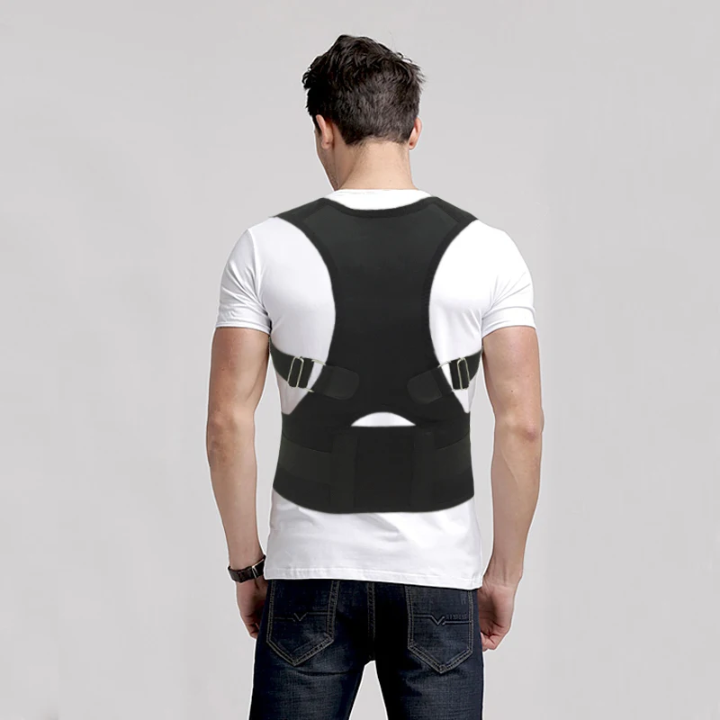 Корсет из неопрена черный белый синий Размер S M L XL XXL Корректор осанки мужской