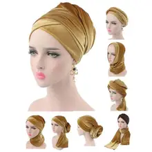 Модные бархатные женские шапки шарф Мусульманский женский тюрбан голова Кепка шапка женские аксессуары для волос внутренняя тюрбан шапка